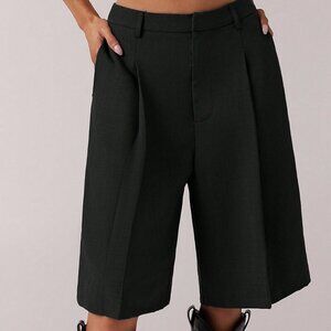 Black Casual Women's Bermuda Shorts pants